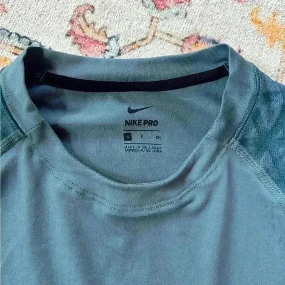 Nike Pro Long-Sleeve Utility Stretch Top Shirt Mens small Teal Blue 929703 468 - Picture 3 of 5